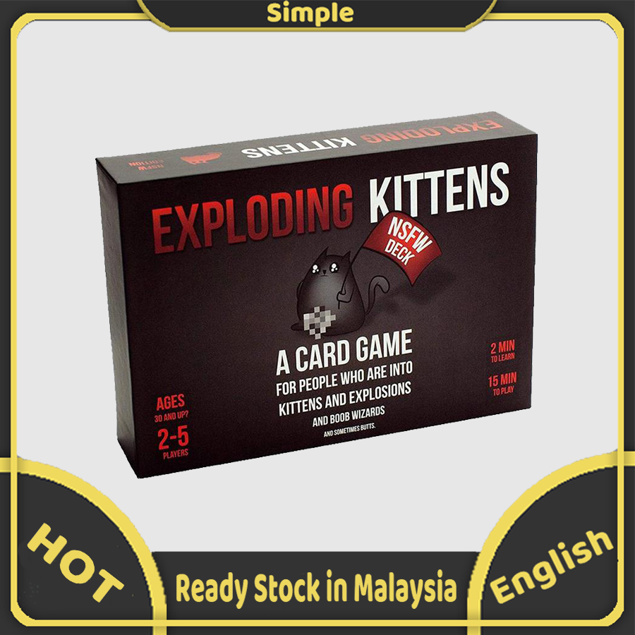 Exploding Kittens: NSFW Edition (Explicit Content - ADULTS ONLY!)  Card Board Game Party Laminating Film Water Proof