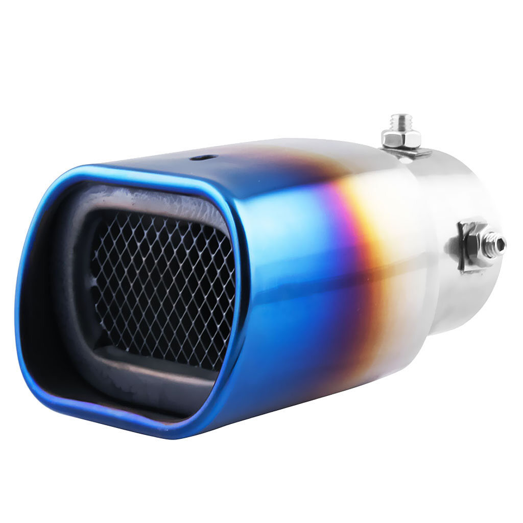 Hicaee 2.5'' Stainless Steel Car SUV Exhaust Pipe Tail Muffler Silencer Tip Blue