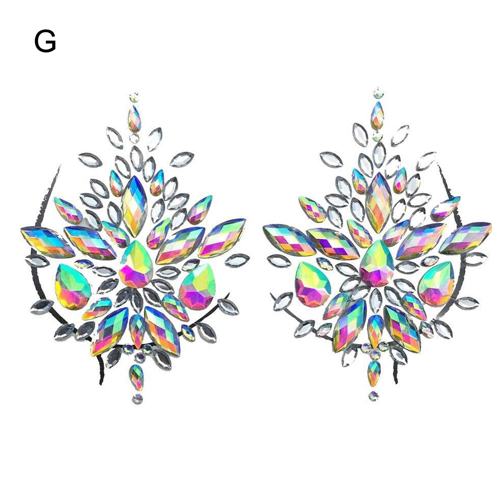 AWEI1 Tattoo Rhinestone Glitter Elegant No Residue 3D Sexy Face Tattoo Stickers Temporary Decor for Female