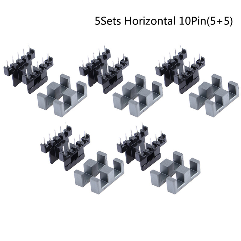 5Sets EE25 4Pin 8P 10P Transformer Bobbin PC40 Ferrite Core Vertical Horizontal