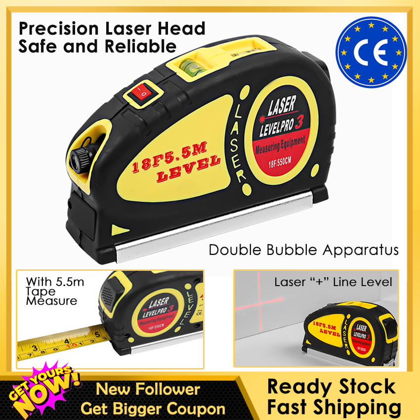 Máy Chiếu Phẳng Đa Năng Độ Chính Xác Cao Chữ Thập Mức Hồng Ngoại Laser Kèm Thước Dây 4 Trong 1