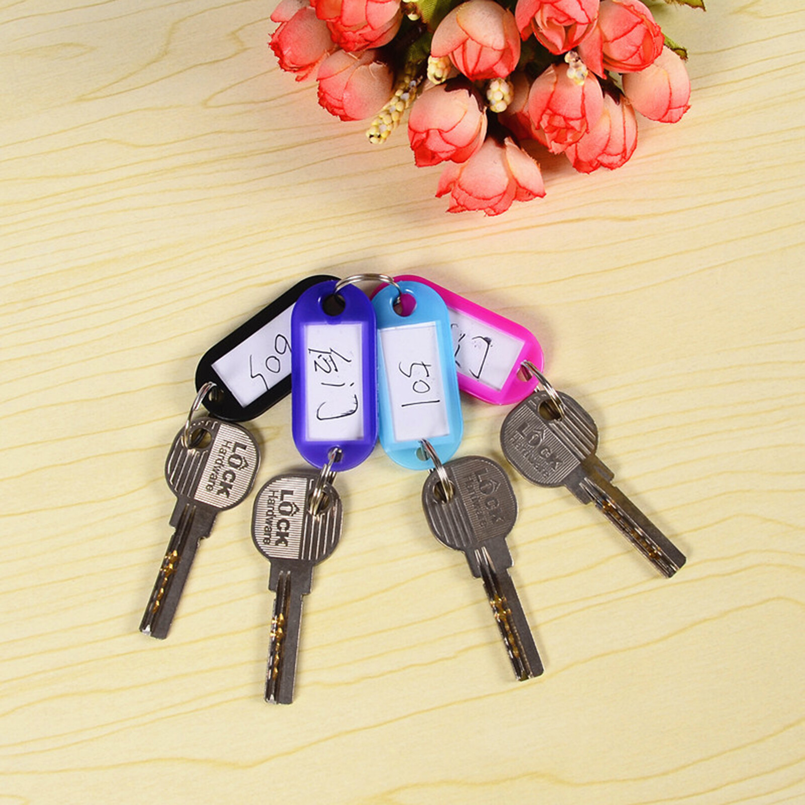 SuperRide 20Pcs Removable Key Tags with Window PP Prevent Missing Key Identifiers Bag Accessories Key Identifiers Oil-resistant