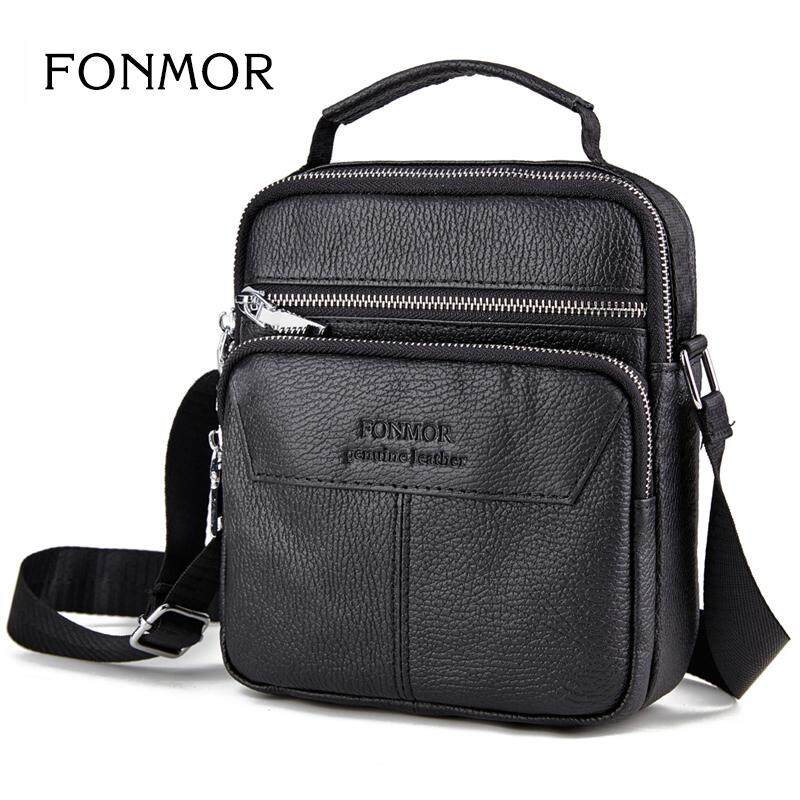 FONMOR Men Genuine Leather Small Handbag Multi Function Shoulder Bag Lazada PH