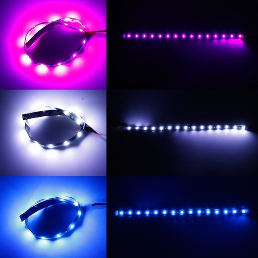 JaneDream 2Pcs 30cm 12 LED Light 3528 SMD LED Strip Light Waterproof Car Decor