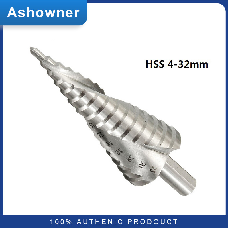 Ashowner 1pcs 4-20 4-32mm pagoda drill screw drill hss power tools spiral grooved metal steel step drill bit
