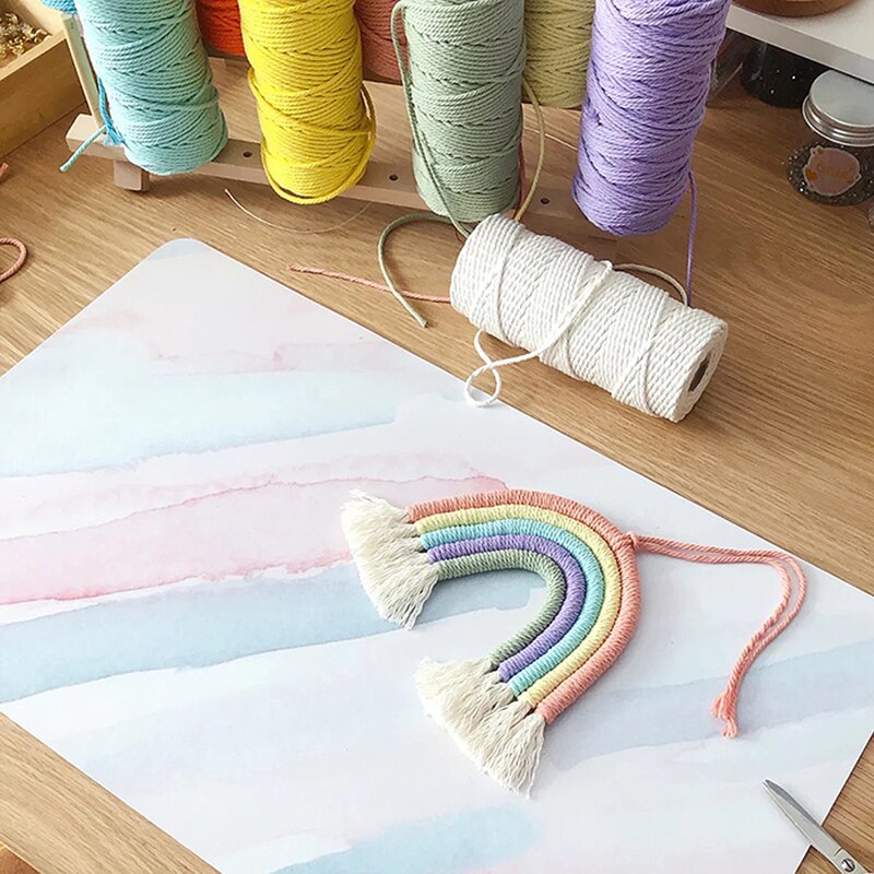 Thread Wrapped Rope Craft 100m/Roll Macrame Cord Cotton Twine Thread String DIY Wall Hanging ...