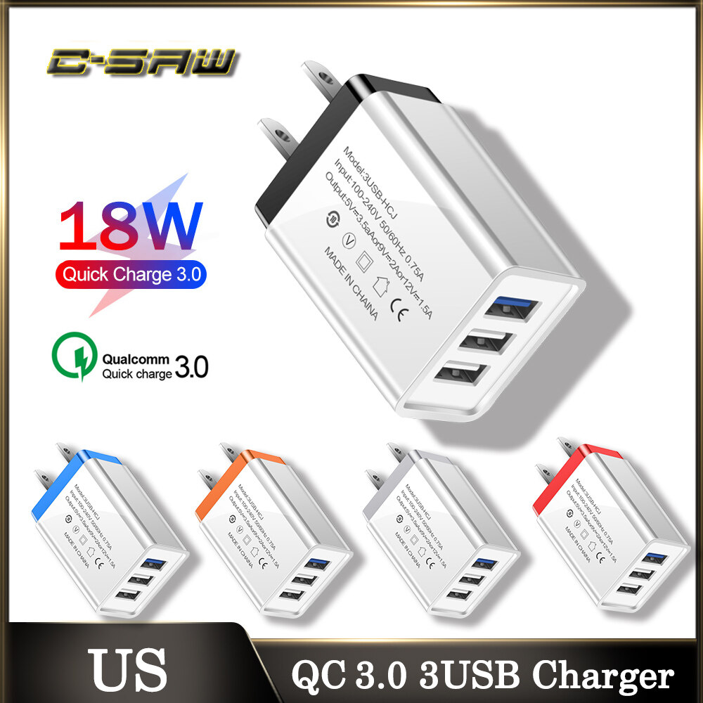 Bộ Sạc Nhanh USB Đa Năng C-SAW 18W, Phích Cắm Tiêu Chuẩn Hoa Kỳ