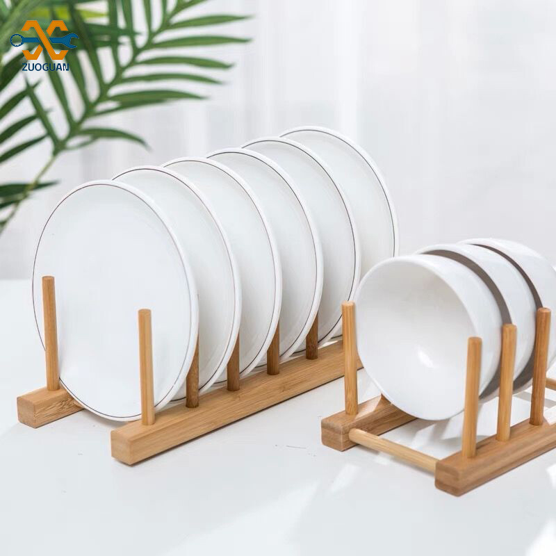 ZUOGUAN bamboo storage cups and dishes racks kitchen dishes and dishes drying racks