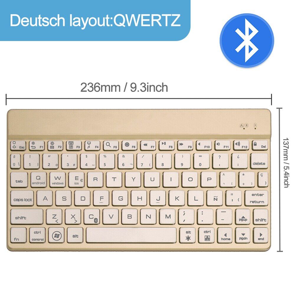 Wireless Bluetooth Keyboard Mini Tablet Keyboard Rechargeable Backlit Keyboard For Ipad Spanish German Italian English Keyboard