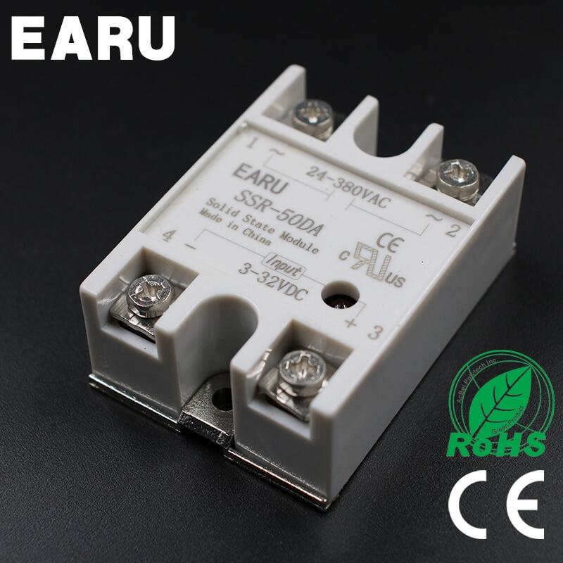 1 pc ssr-50 da ssr-50da manufacturer 50a ssr relay input 3-32vdc output 24-380vac good quality solid state relay hot