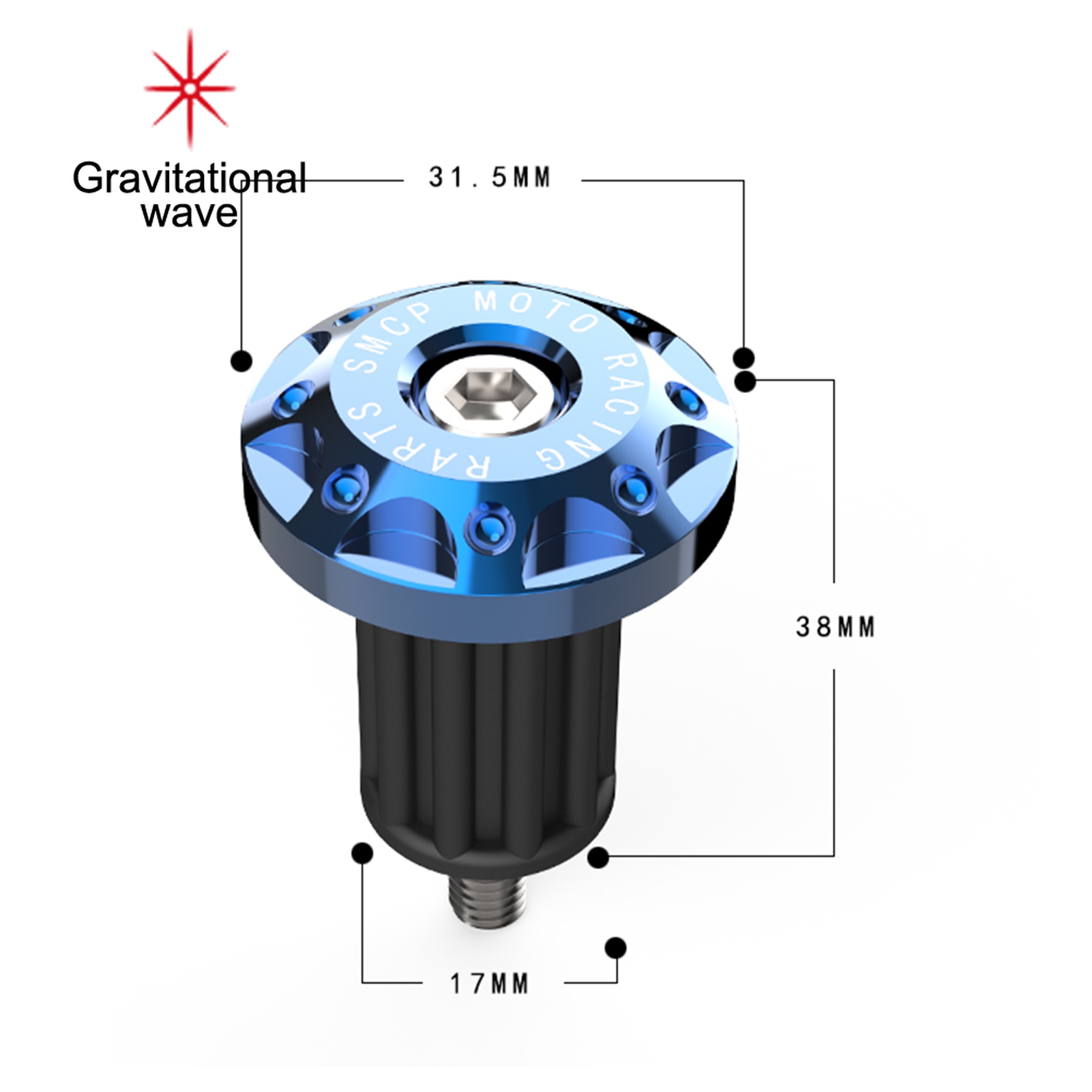 Gravitational wave 1 Pair Motorcycle Handlebar Plugs High Low Temperature Resistance Waterproof Non-slip Aluminum Alloy Handlebar Caps End Caps for Motorbike