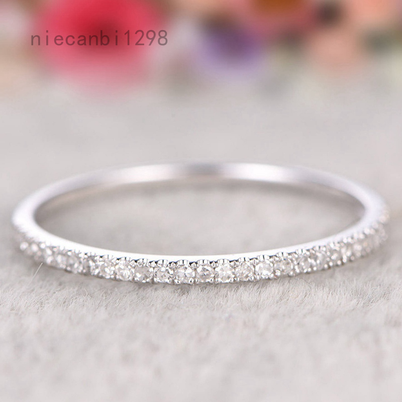【Hot Bán, Chứng Khoán Sẵn Sàng 】 Nhẫn Kim Cương Một Hàng, Nhẫn Đôi Nhẫn Bạc