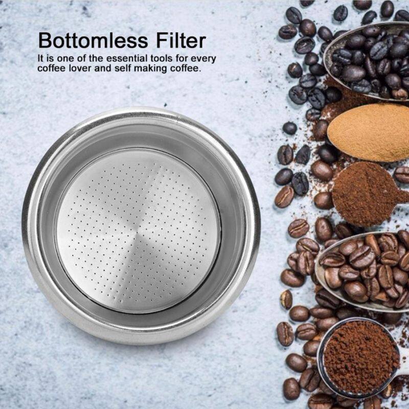 Giỏ Lọc Đơn/Đôi Hai Lớp 58Mm Bán Tự Động Máy Pha Cà Phê, Bộ Lọc Tay Cầm Không Đáy