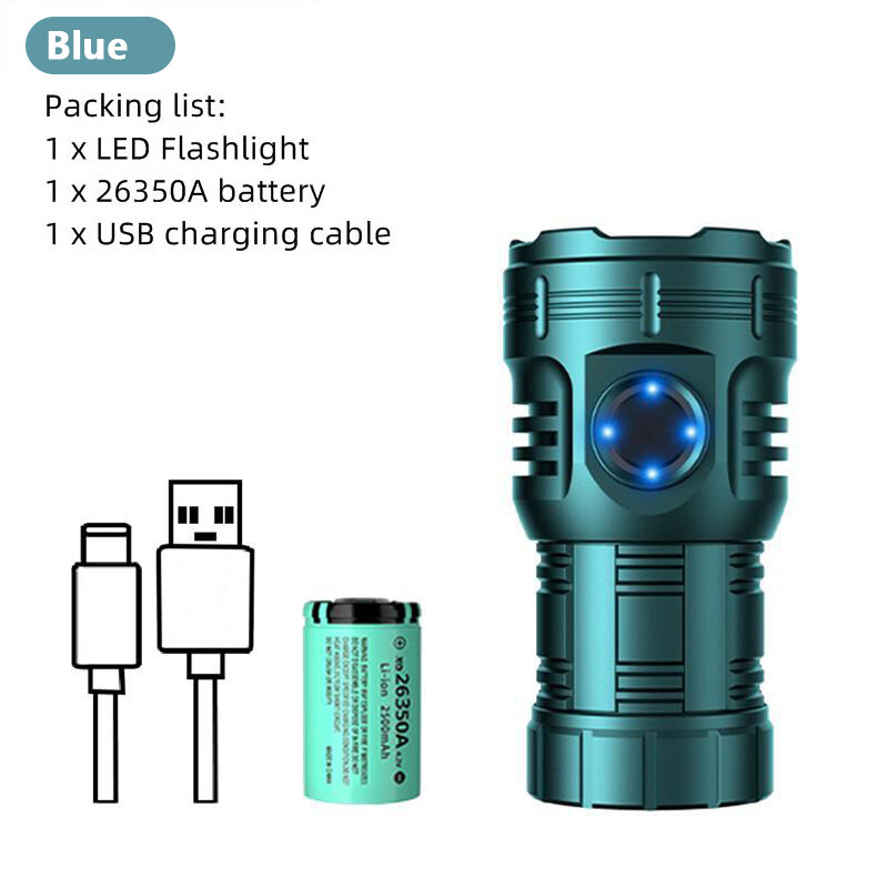 Alonefire X68 8xLED Super Bright Mini LED Flashlight Type-C USB Rechargeable Waterproof Outdoor Emergency Camping Lantern Torch