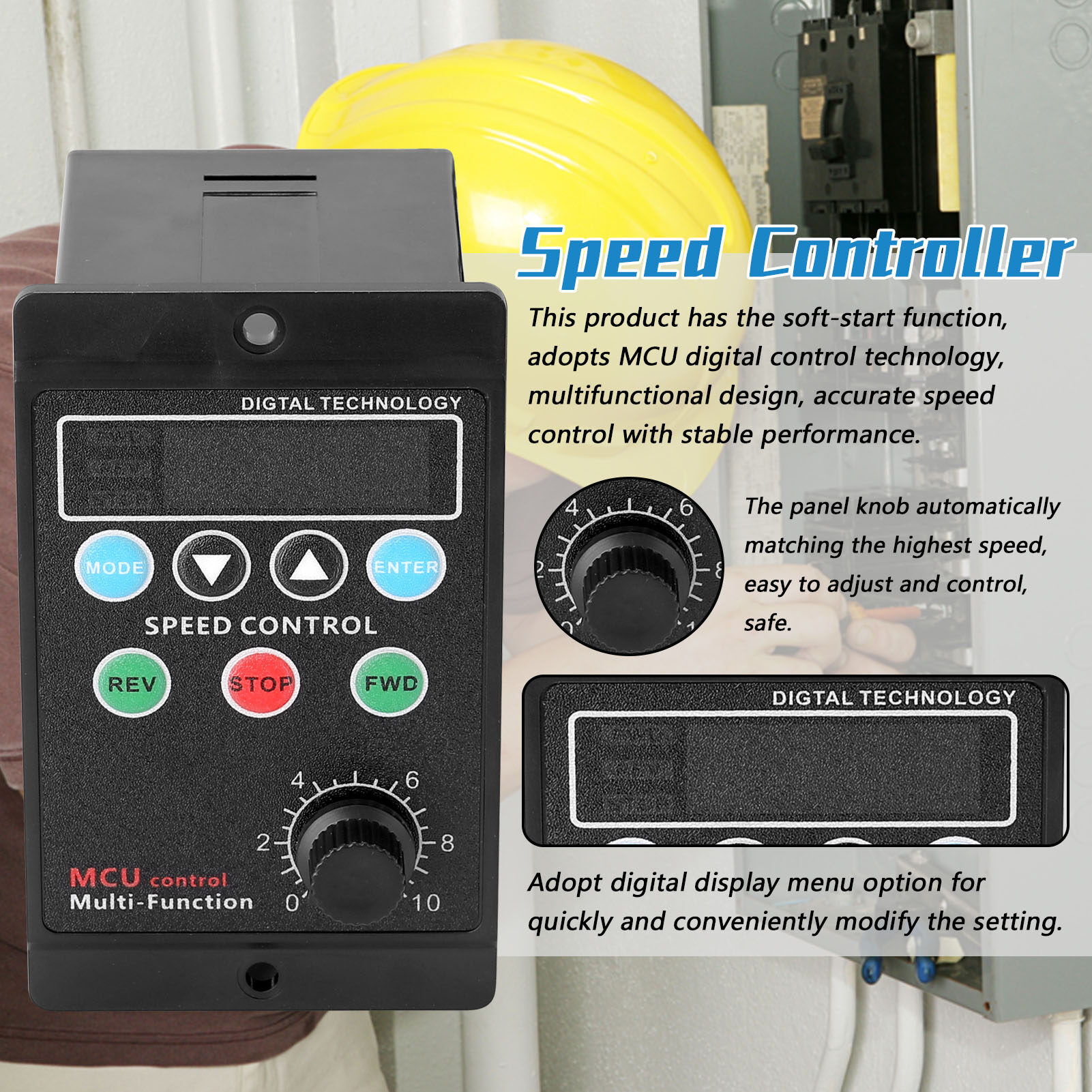 KKmoon 400W AC220V Multifunctional Motor Speed Controller Motorspeed Regulator Controller Display Rate Target Value Settable