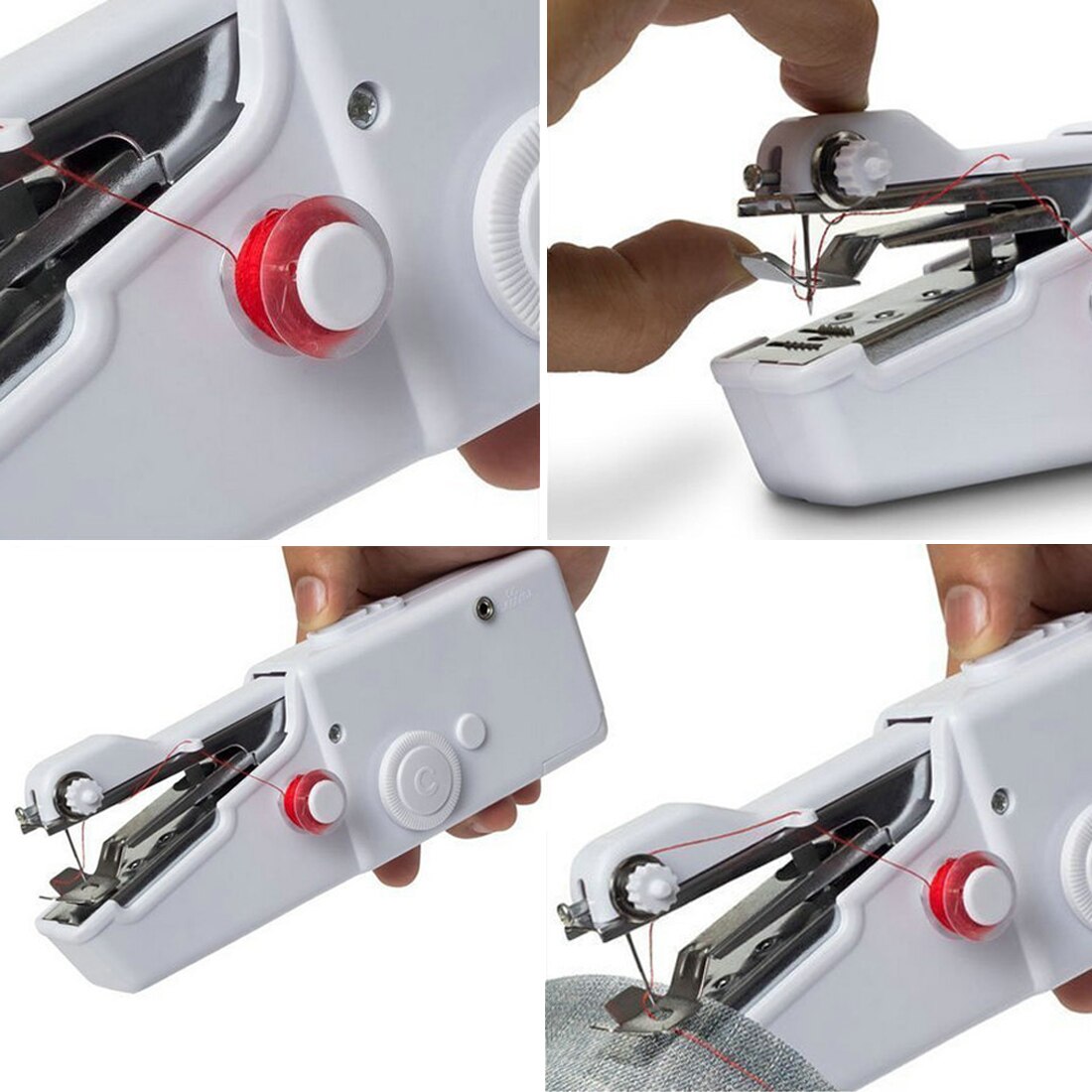 1pc Mini Portable Handheld Sewing Machines Stitch Sew Needlework Cordless Clothes Fabrics Electric Sewing Machine Stitch Set