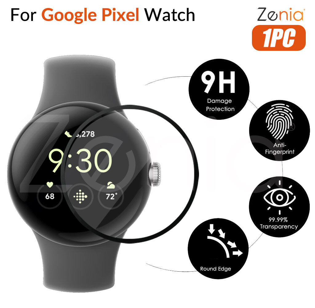 Zenia 1PC 20D HD Replacement Full Screen Curved Edge Full Coverage Protector Film for Google Pixel Smart Sport Watch HD 9H 3D Protective Glass Explosion-proof Anti Scratch Film Accessories