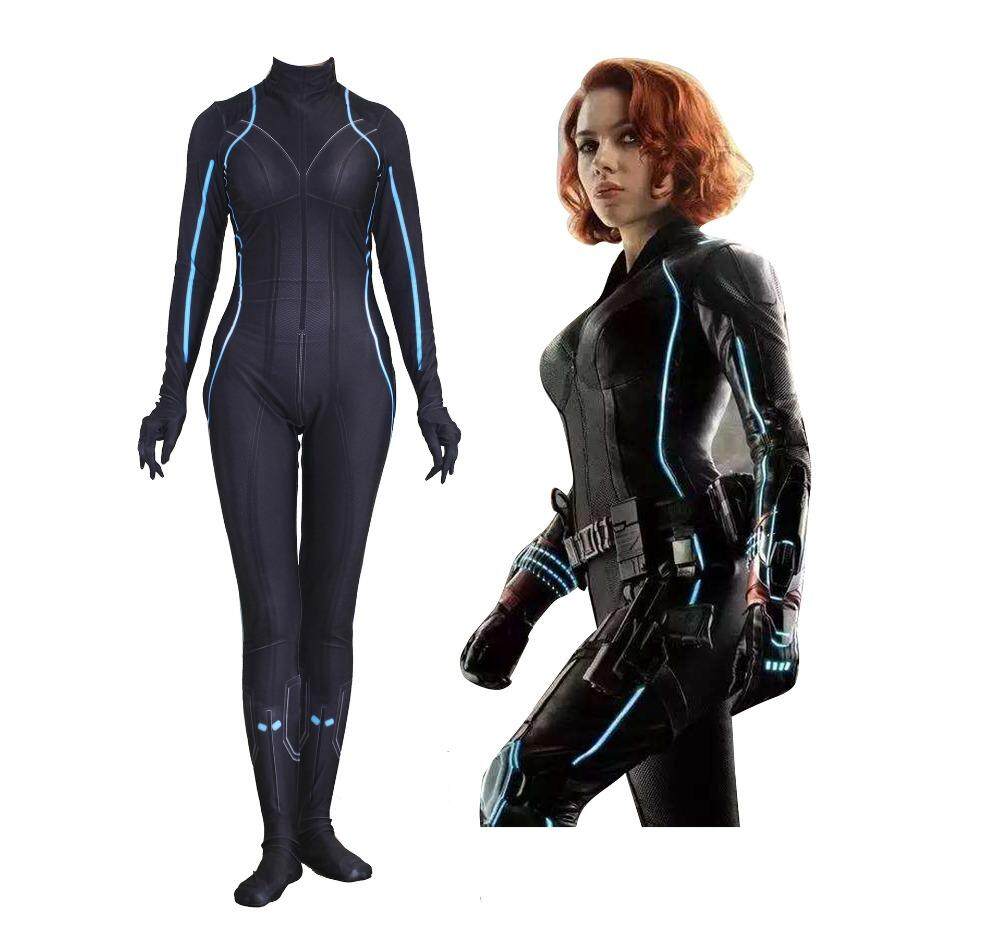 3D Print Black Widow Superhero Costume Hot Sale Zentai Full Body Suit Cosplay Costume for Halloween