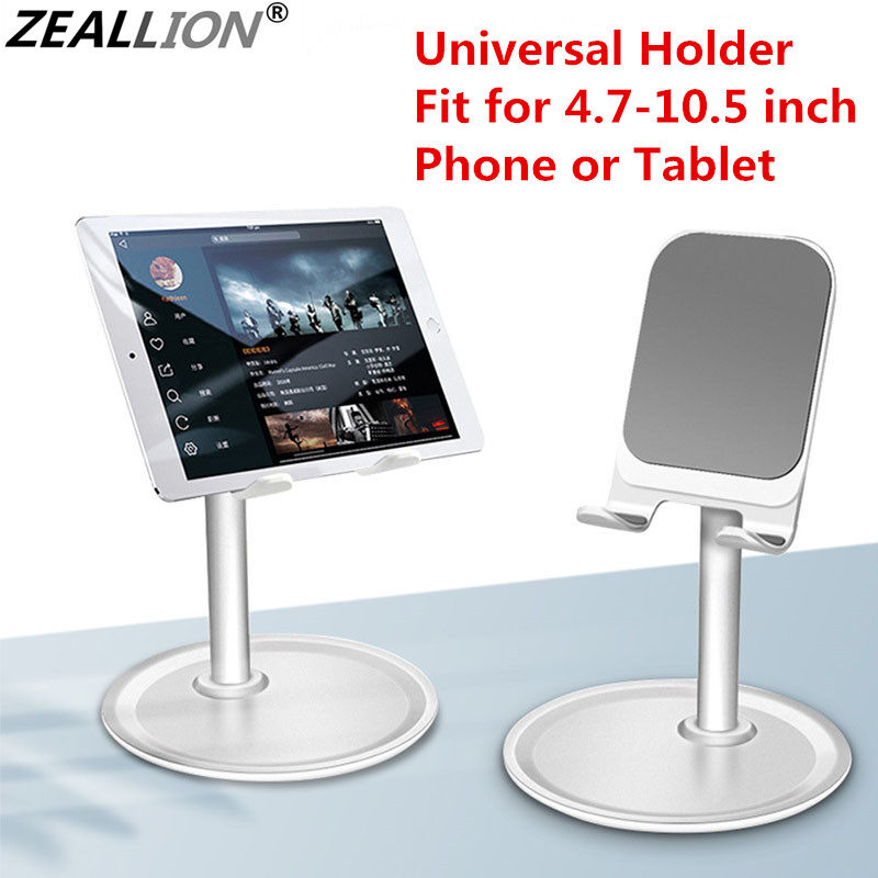 Zeallion Universal Adjustable Desktop Cell Phone Tablet  Holder for iPhone iPad Samsung Oppo Vivo Huawei Mobile Desk Mount Phone Holder Stand Support [ Ready in Stock]