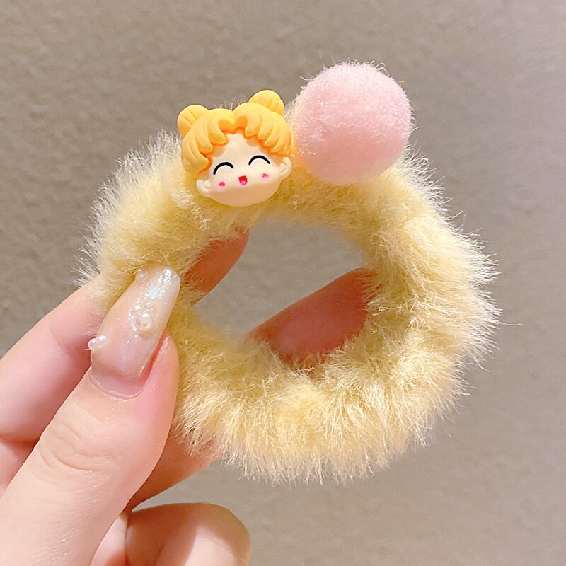 MEIMU New Korean Hair Rope Fashion Cartoon Plush Elastic Rubber Bands For Woman Girls Hair Accessories