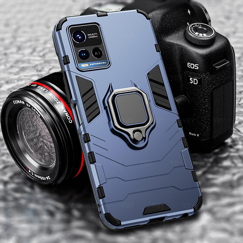 Casing For VIVO Y21 Y21S Y33S Phone Case Car Holder Stand Magnetic Ring Bracket Shockproof Hard Back Cover V2111 V2110 V2109