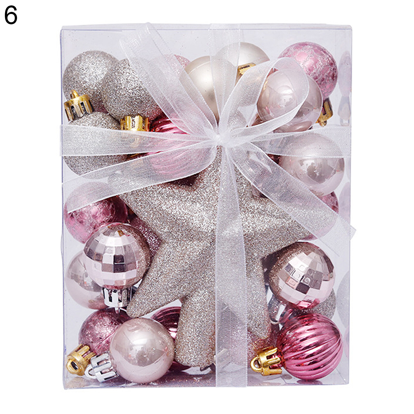 Romaine 30Pcs/Box Christmas Tree Balls Stunning Weather Proof PS Shatterproof Xmas Baubles for Outdoor 30Pcs/Box Stunning Christmas