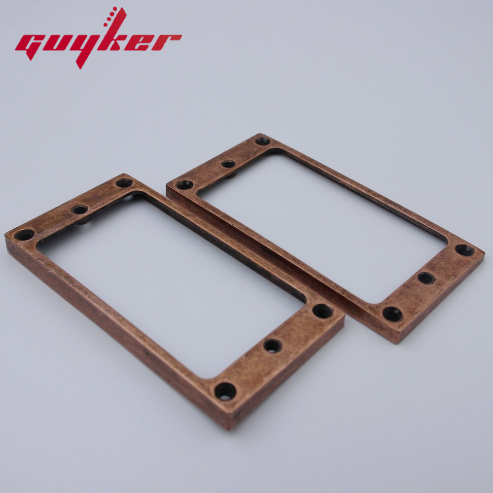 2 PCS Chrome Pickup Mounting Rings for Humbucker Cover Frame Flat Top Set Replacement Electric Guitar or Bass Zinc Alloy