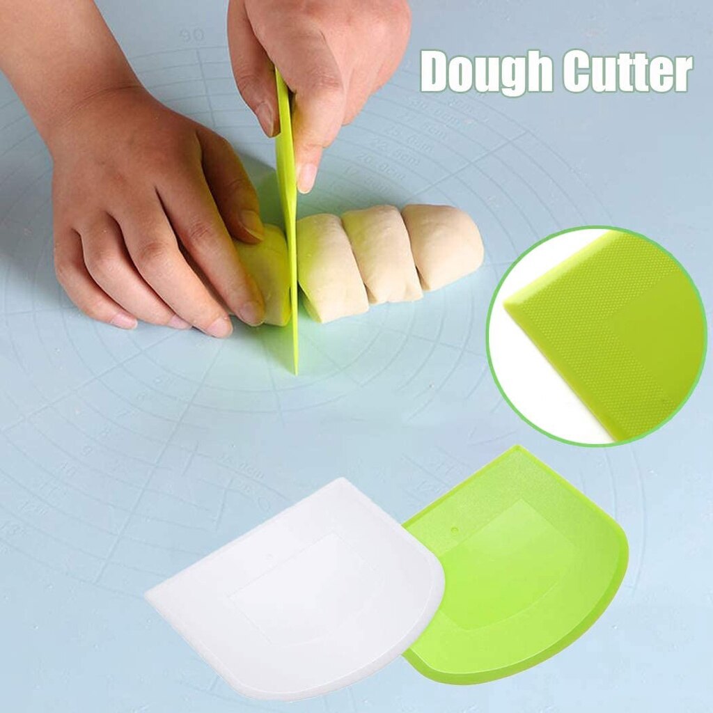 2pcs Plastic Dough Scraper Cream Smooth Cake Spatula Baking Pastry Tools Kitchen Butter Knife Dough Cutter Baking Pastry Tools