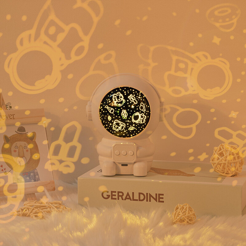 decorative light, creative bedroom mood light, astronaut projector, night light, glowing toy gift for children
