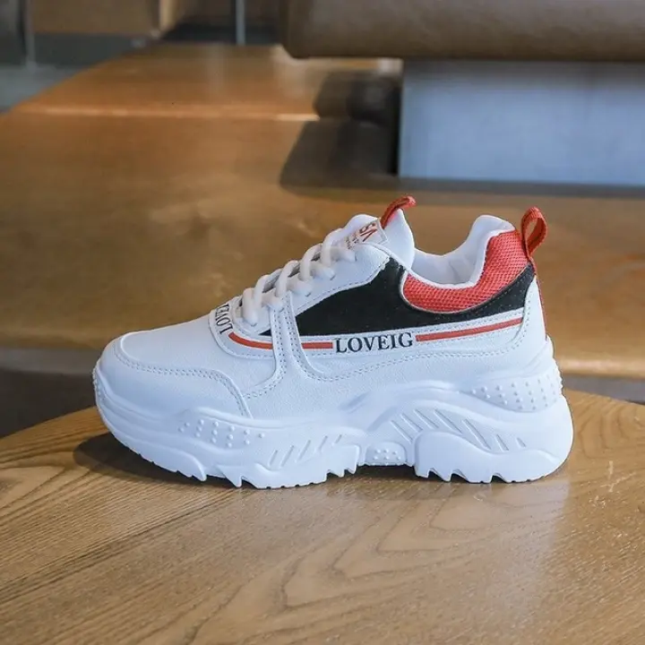 chunky platform sneakers white