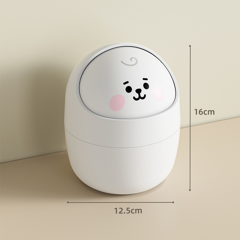 Dustbin Desktop trash can Push type Living room Light luxury Storage bucket vehicle-mounted domestic Storage bin Garbage basket