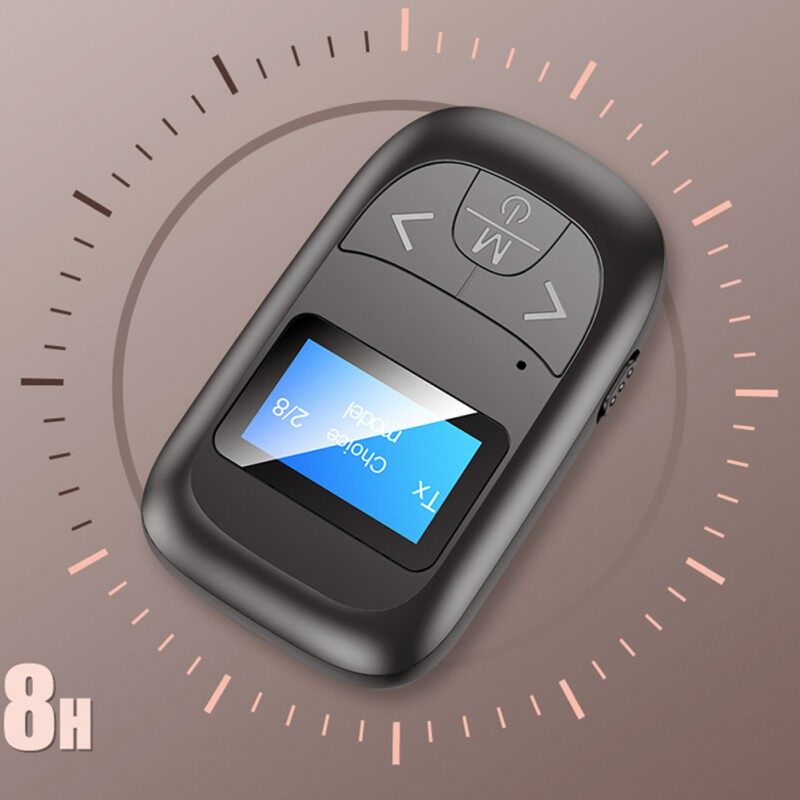 New Bluetooth 5.0  Wireless Transmitter Receiver 2 IN 1 LCD Display Stereo Music Dongle Support 3.5mm Aux Handsfree For T V PC Headset Bluetooth Speaker Car Kit