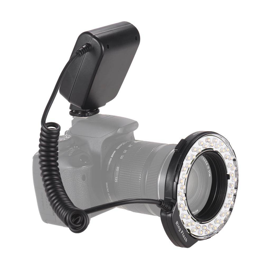 HD-130 Macro LED Ring Flash Light LCD Hiển Thị 3000-15000K GN46 Điều Khiển Nguồn Với 3 Bộ Khuếch Tán Flash 8 Vòng Tiếp Hợp