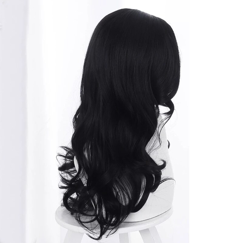 Halloween The Witch Yennefer of Vengerberg Long Black Wavy Wig Women Role Play Black Hair Cosplay Wavy Wig