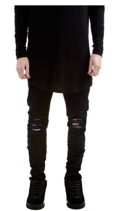 black ripped jeans mens slim