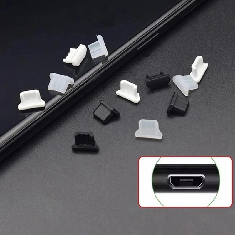 10Pcs Micro USB Nút Cắm Chống Bụi Phổ Thông Android Cổng Sạc Điện Thoại Đầu Bọc Chống Bụi Silicon Nút Cắm Chống Bụi Bảo Vệ Bìa Cho Samsung Xiaomi Chống Bụi Cap
