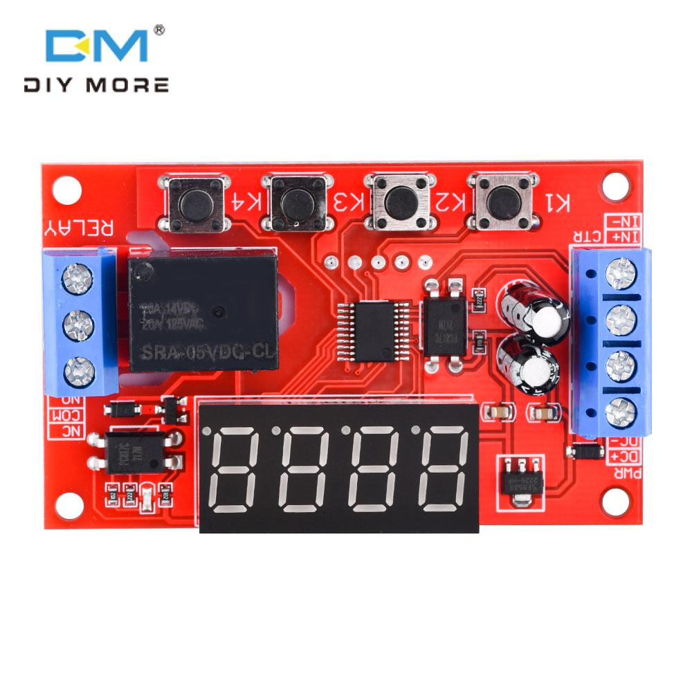 Diymore độ trễ thời gian Relay DC 5V 12V 24V Mô-đun hẹn giờ kích hoạt chu kỳ chậm trễ thời gian mạch Mô-đun chuyển đổi với màn hình LED