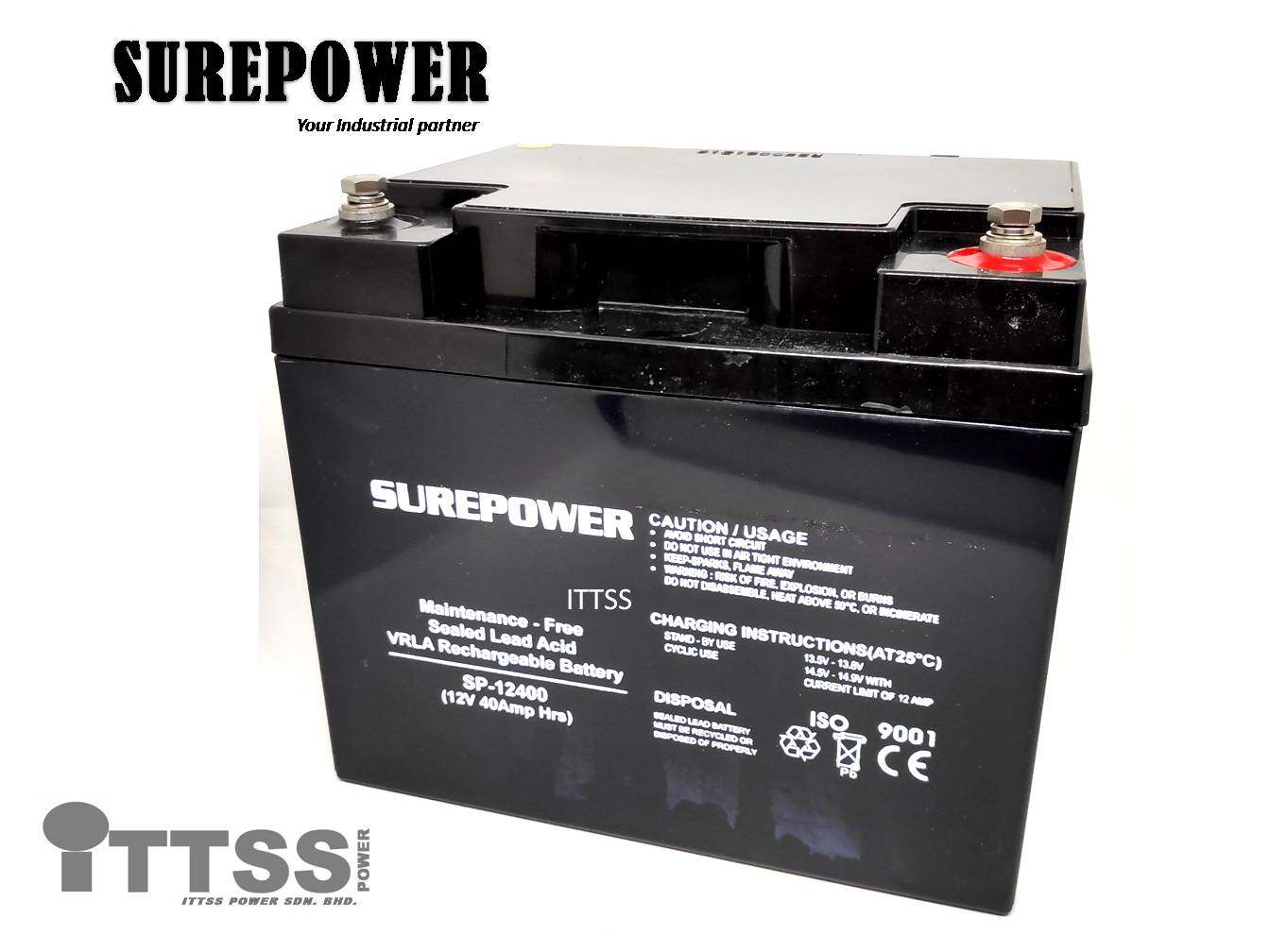 WATER PUMP BATTERY SUREPOWER 12V 40AH SEALED LEAD ACID BATTERY BATERI