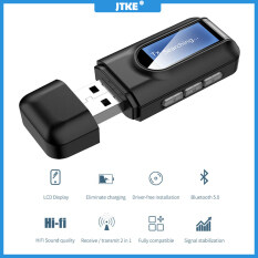 JTKE Bộ Phát Tín Hiệu Thu Âm Thanh Bluetooth 5.0 Dongle 2 Trong 1 Với Màn Hình LCD, Bộ Chuyển Đổi Không Dây USB AUX 3.5Mm Dành Cho PC Xe Hơi
