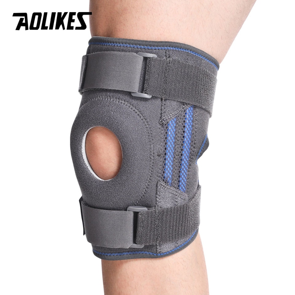 AOLIKES Adjustable Knee Pads with Straps Protector Silicone Spring For Basketball Running Volleyball Arthritis Knee Pads Joints Support