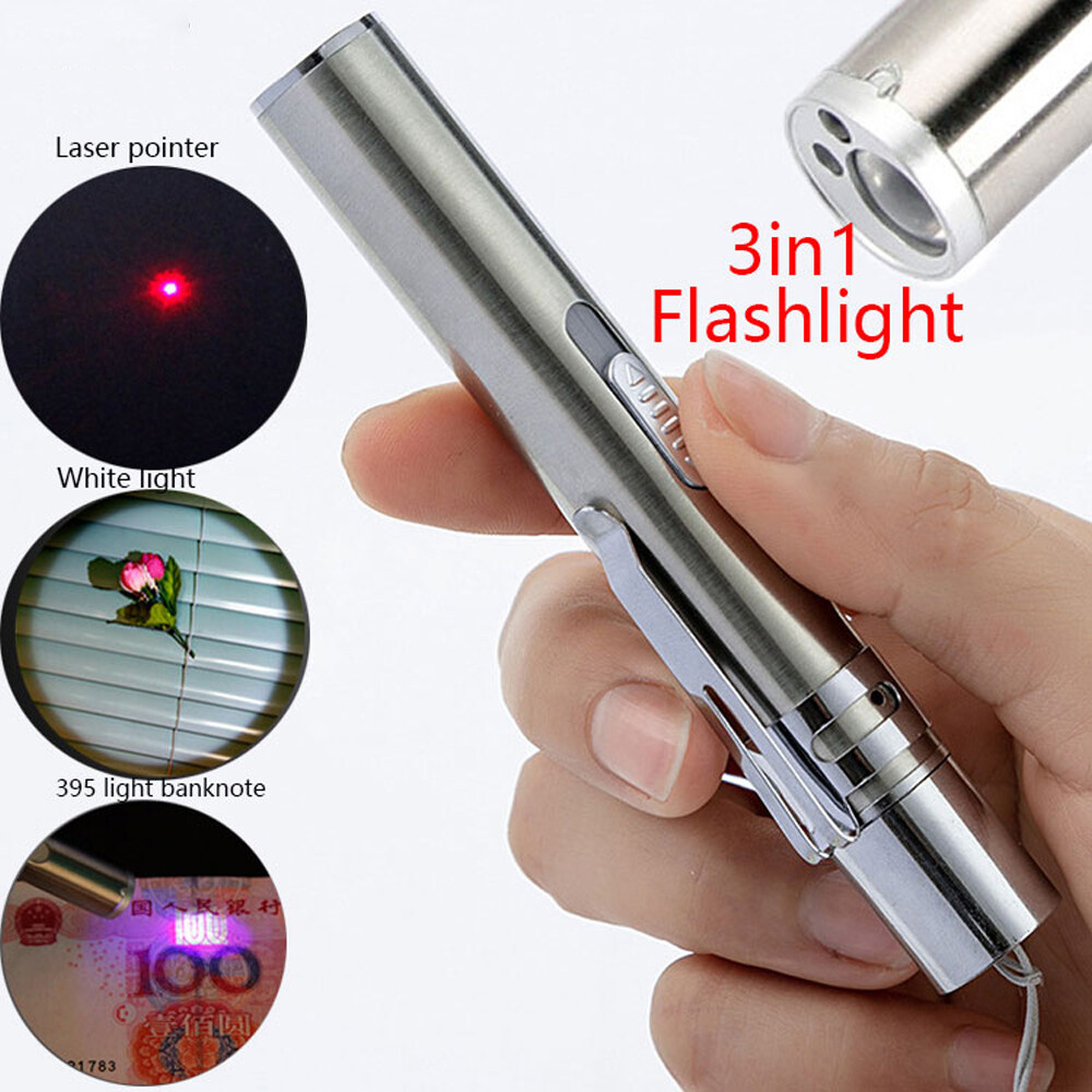 Multifunction UV Flashlight Led Torch Ultra Violet Light Mini Lamp Pocket Size 