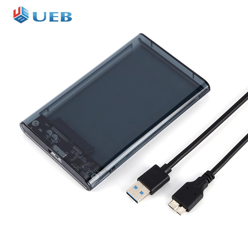 Usb3.0 hdd enclosure 2.5 inch serial port sata ssd hard drive case external box transparent/black