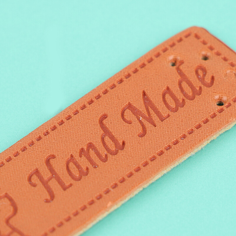 Qearl 10Pcs Handmade Labels Tags Clothes Garment PU Leather Hand DIY Sewing Supplies qianjin