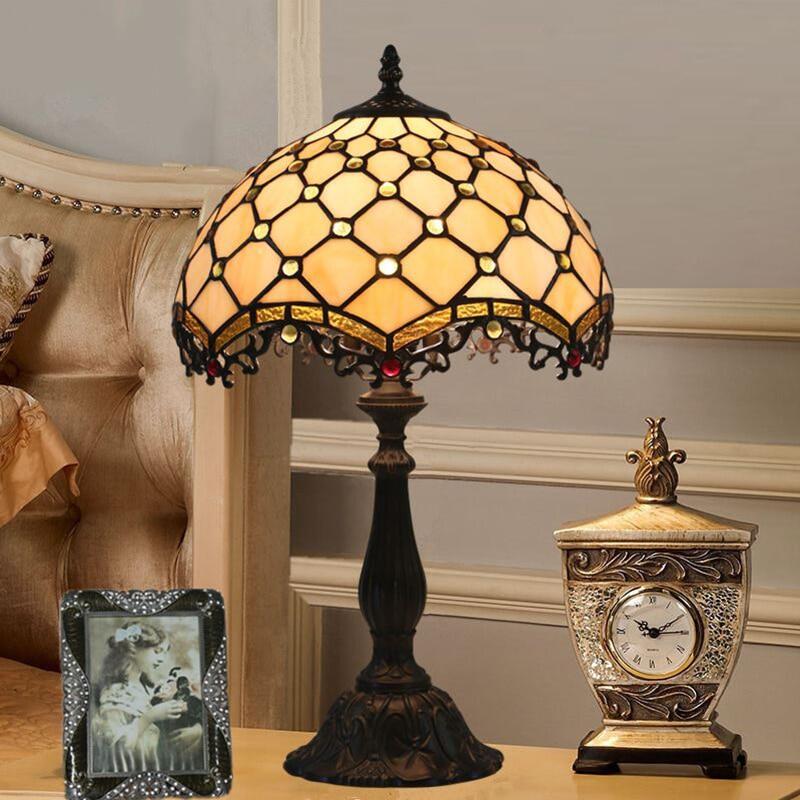 30CM Tiffany Table Lamp American Simple Bedroom Bedside Light Retro Creative E27 Table Lamp
