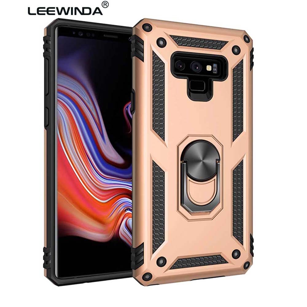LEEWINDA For Samsung Galaxy Note 9 Phone Case,Luxury Armor Shockproof TPU+PC 2 in 1 360 Degree Rotating Holder Ring Back Cover