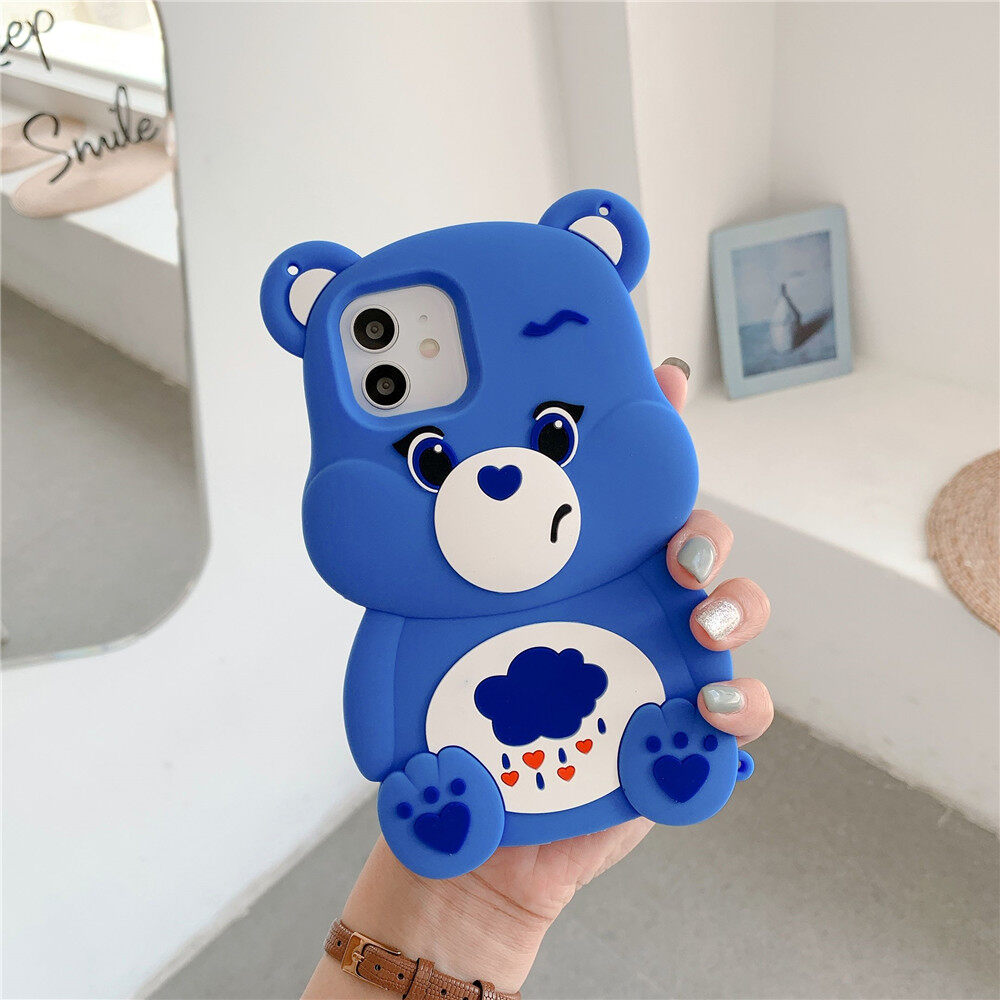 【Che Chở Toàn Bộ】đồ Chơi Giảm Căng Thẳng Giảm Căng Thẳng Ốp Silicon Đẩy, Ốp Lưng Dành Cho iPhone 11 12 Pro 6 6S Plus 7 8 Plus X XS XR XS Max 11 12 Mini Max Ốp Mềm Hình Gấu Cầu Vồng Dễ Thương