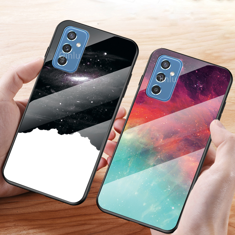 สำหรับ Samsung Galaxy M52 5g เคสลายท้องฟ้าที่มีสีสันความแข็งกระจกนิรภัย 
