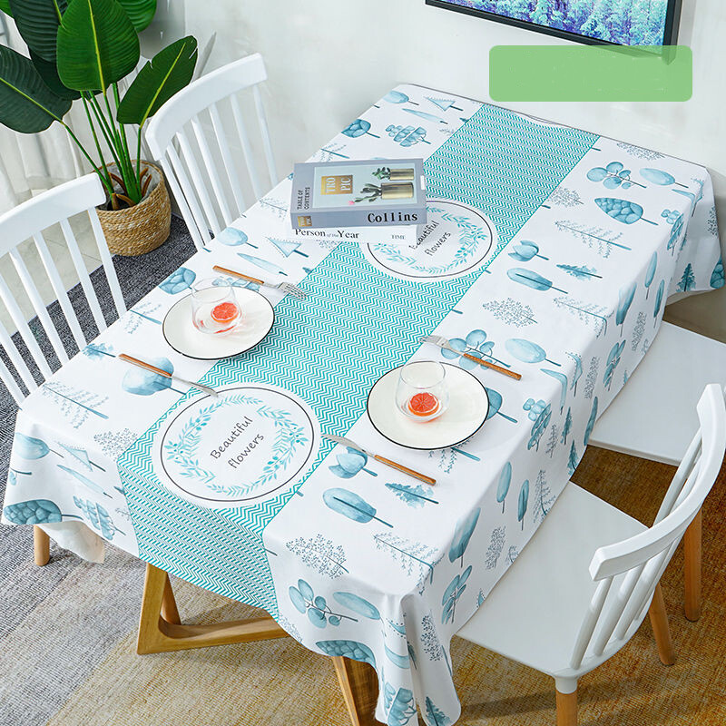 Lovehome Tablecloth for 2 4 6 8Seater Rectangular PVC Dining Table Cloth Waterproof Oilproof Table Cover