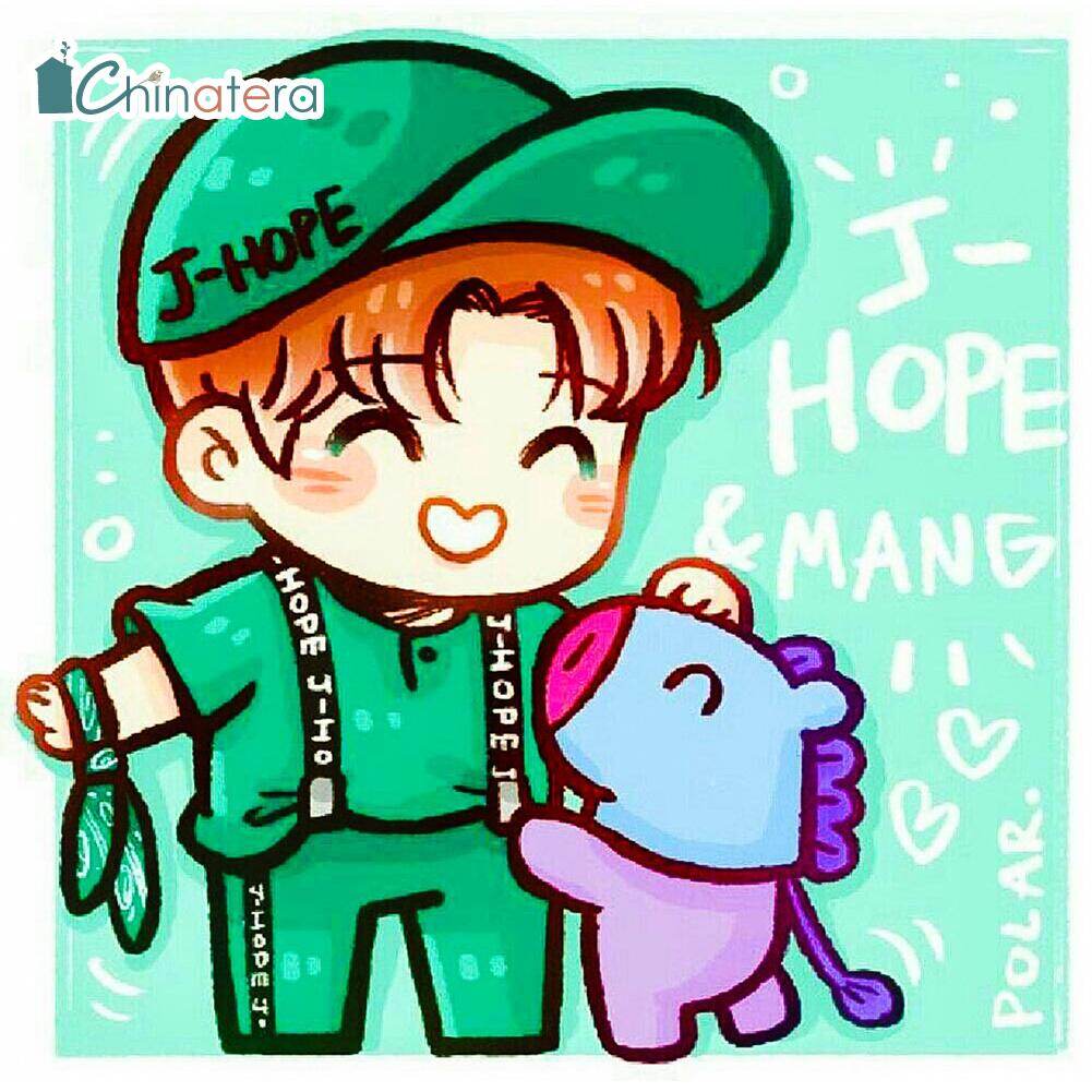 [Chinatera] 30x30cm 5D DIY Full Round Drill Diamond Painting Kpop BTS Bangtan Boys Cartoon Boy Cross Stitch Mosaic Kits