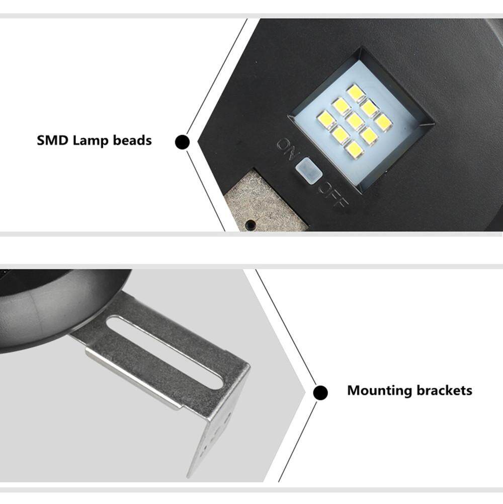 9 đèn LED Vỏ Đen Chạy Bằng Năng Lượng Mặt Trời Đèn Tường Ánh Sáng Trắng